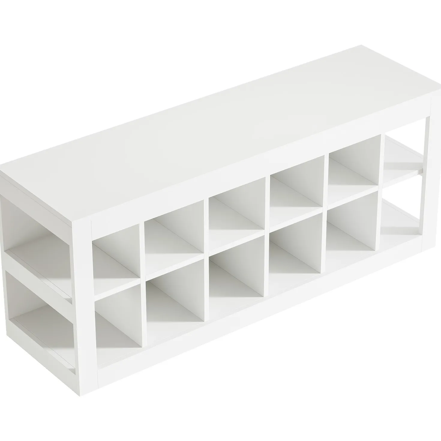 52.36" 12 Cube Organizer Bookcase, 2-Tier Open Shelf Storage for Living Room Bedroom Office