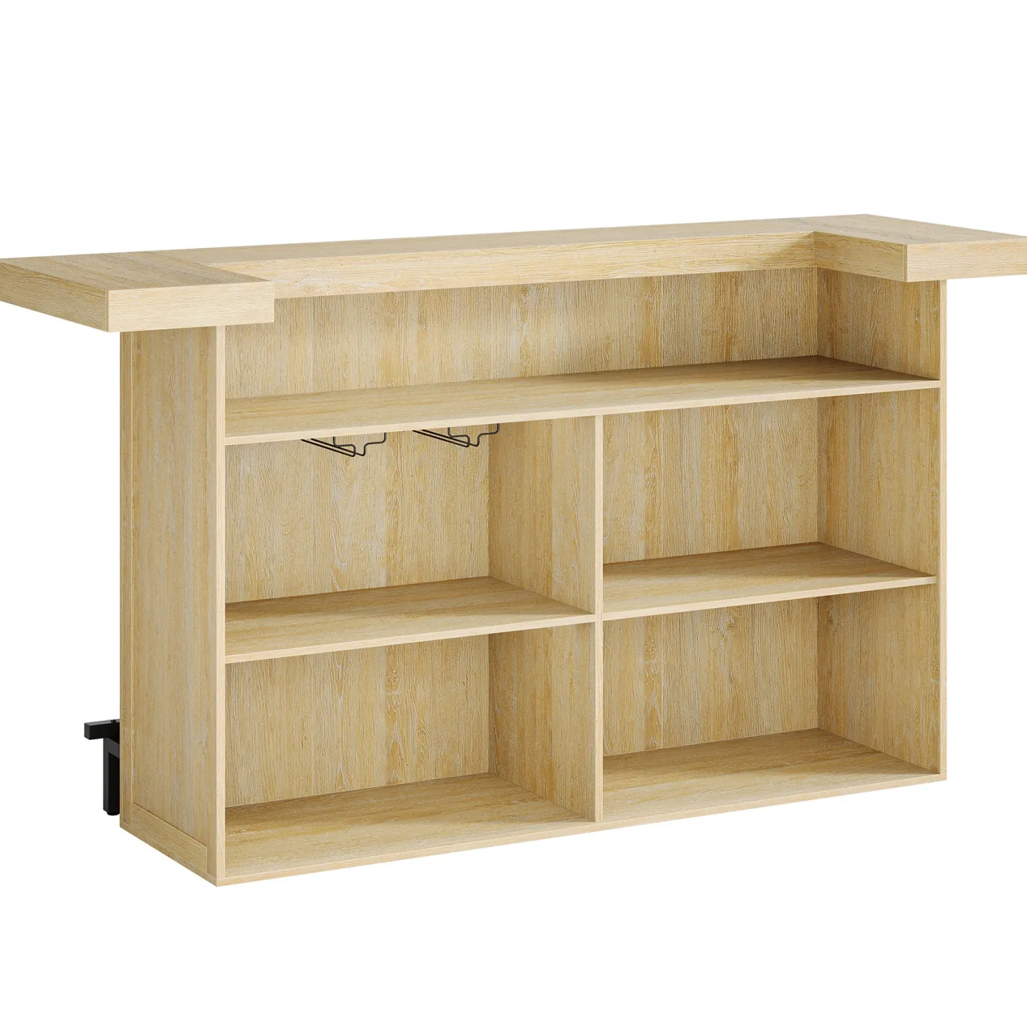 70.9" Bar Table, Modern Liquor Cabinet with 4-Tier Storage Shelves