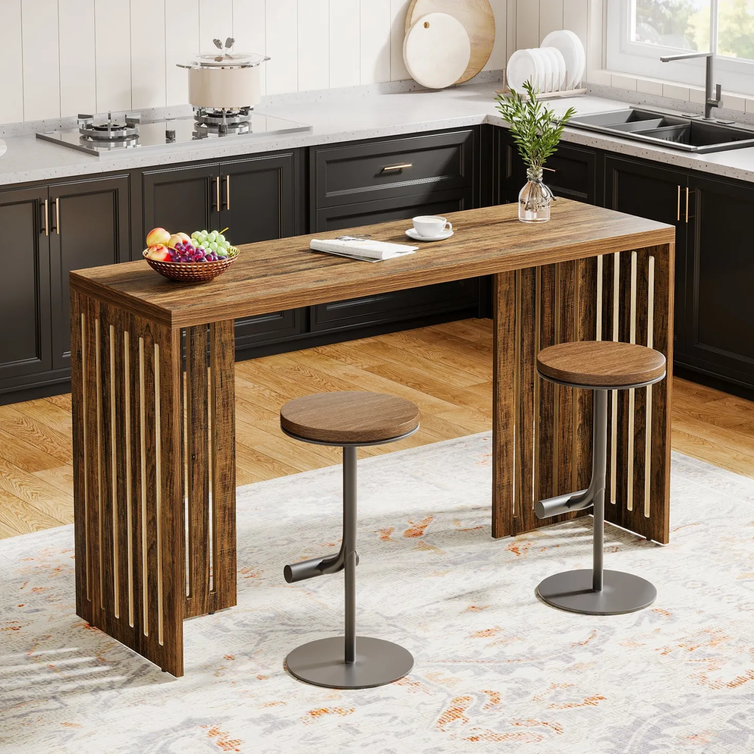 63" Bar Table, Rectangular High Top Kitchen & Dining Table(Only Table)