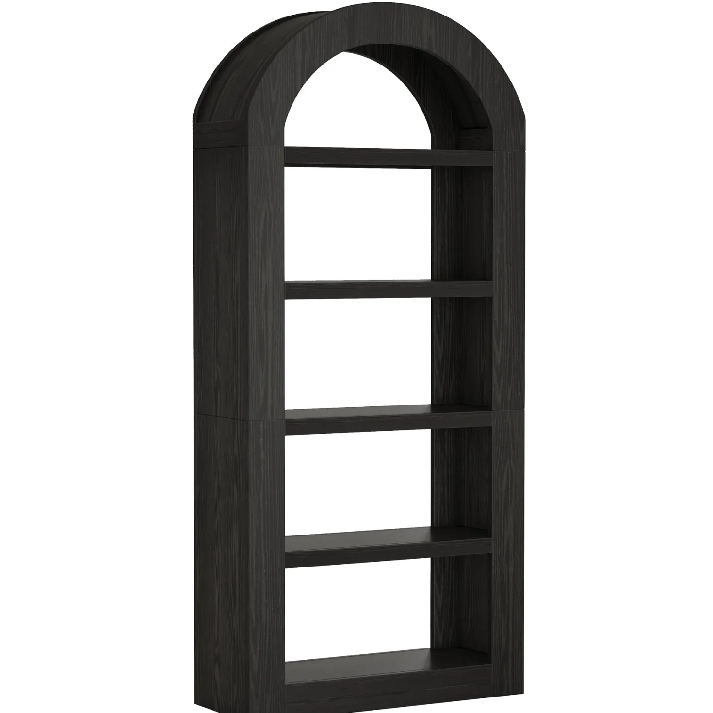 70.9" Bookshelf, 5-Tier Arched Bookcase Display Shelves Organizer