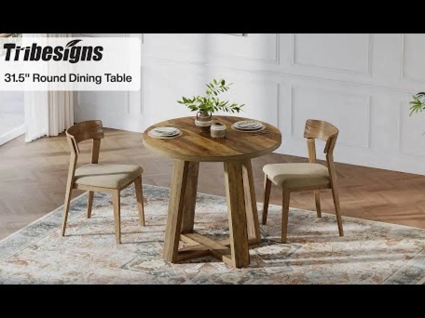 31.5" Conference Table, Farmhouse Home Office Meeting Desk for 2-4