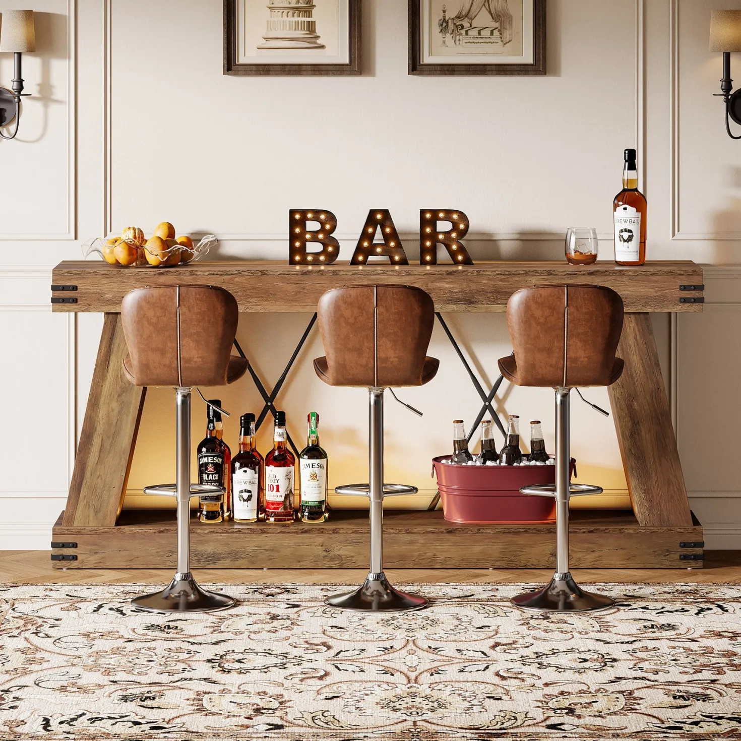 70.9" Console Table, Farmhouse Sofa Entryway Table with Sturdy Base