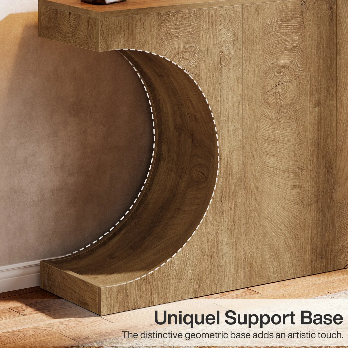 47" Console Table, Farmhouse Accent Sofa Table with Unique Geometric Base