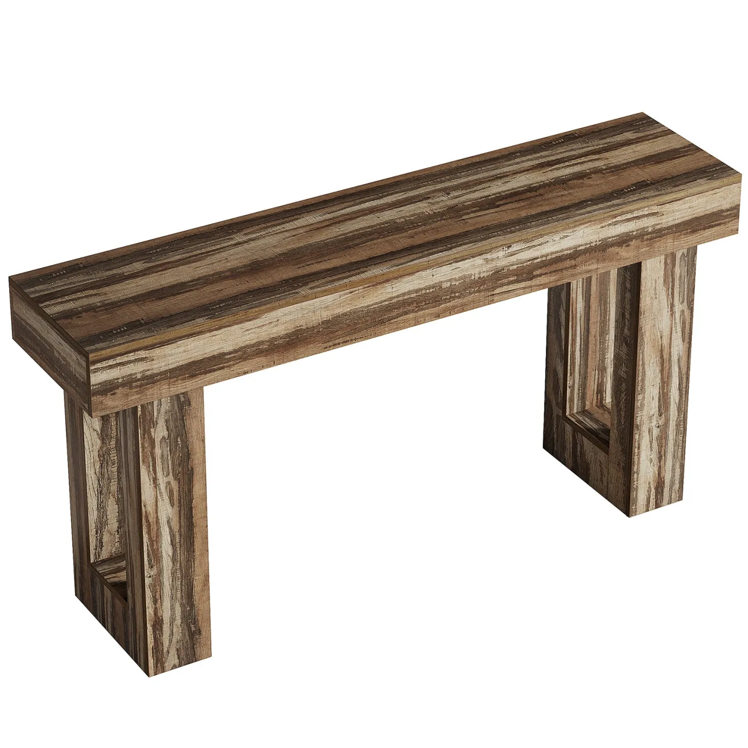 63" Console Table, Rectangular Sofa Table with Thick Legs Behind Couch
