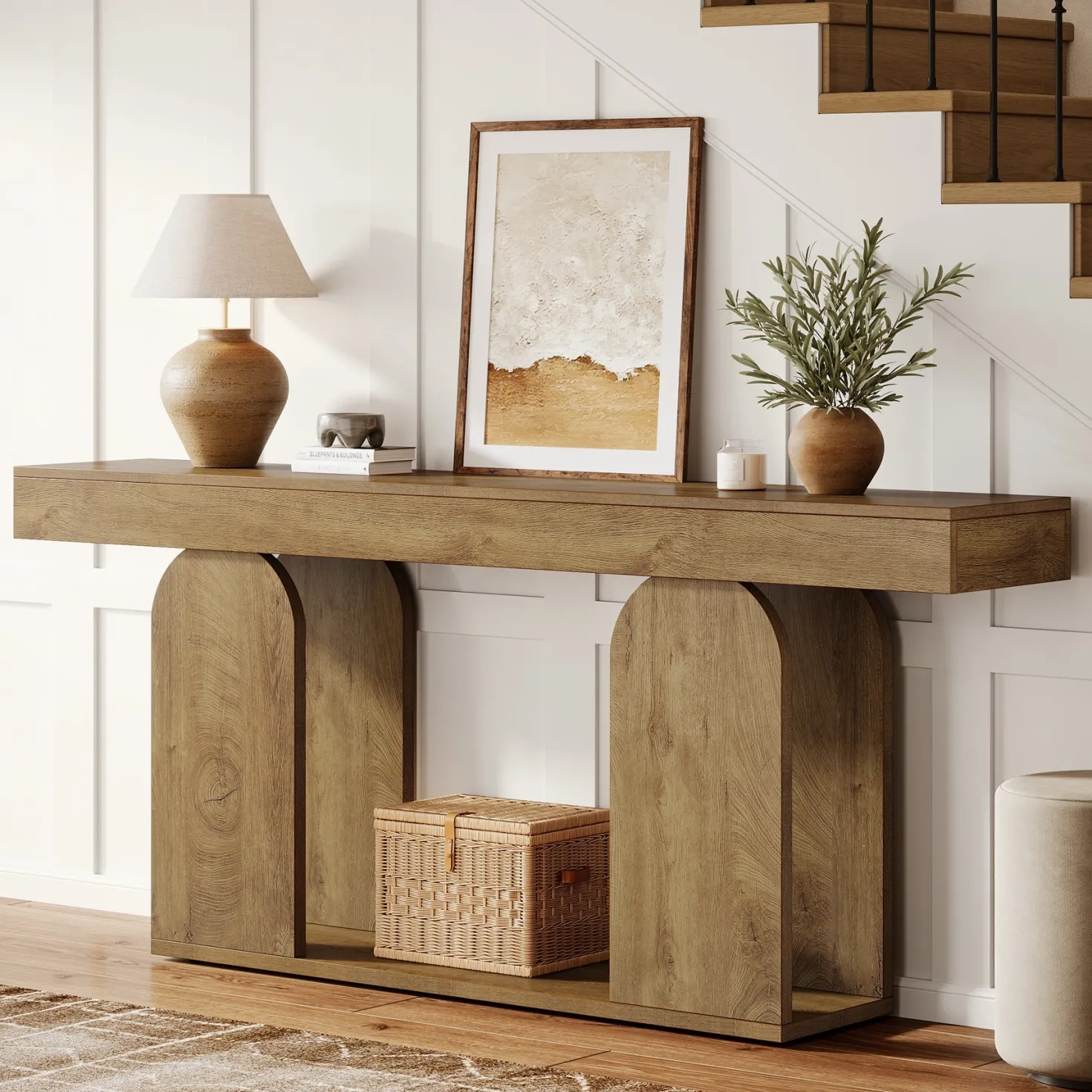 70.9" Console Table, Rustic Sofa Table Hallway Table