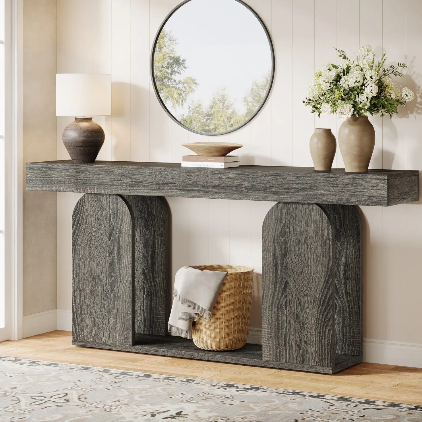 70.9" Console Table, Rustic Sofa Table Hallway Table