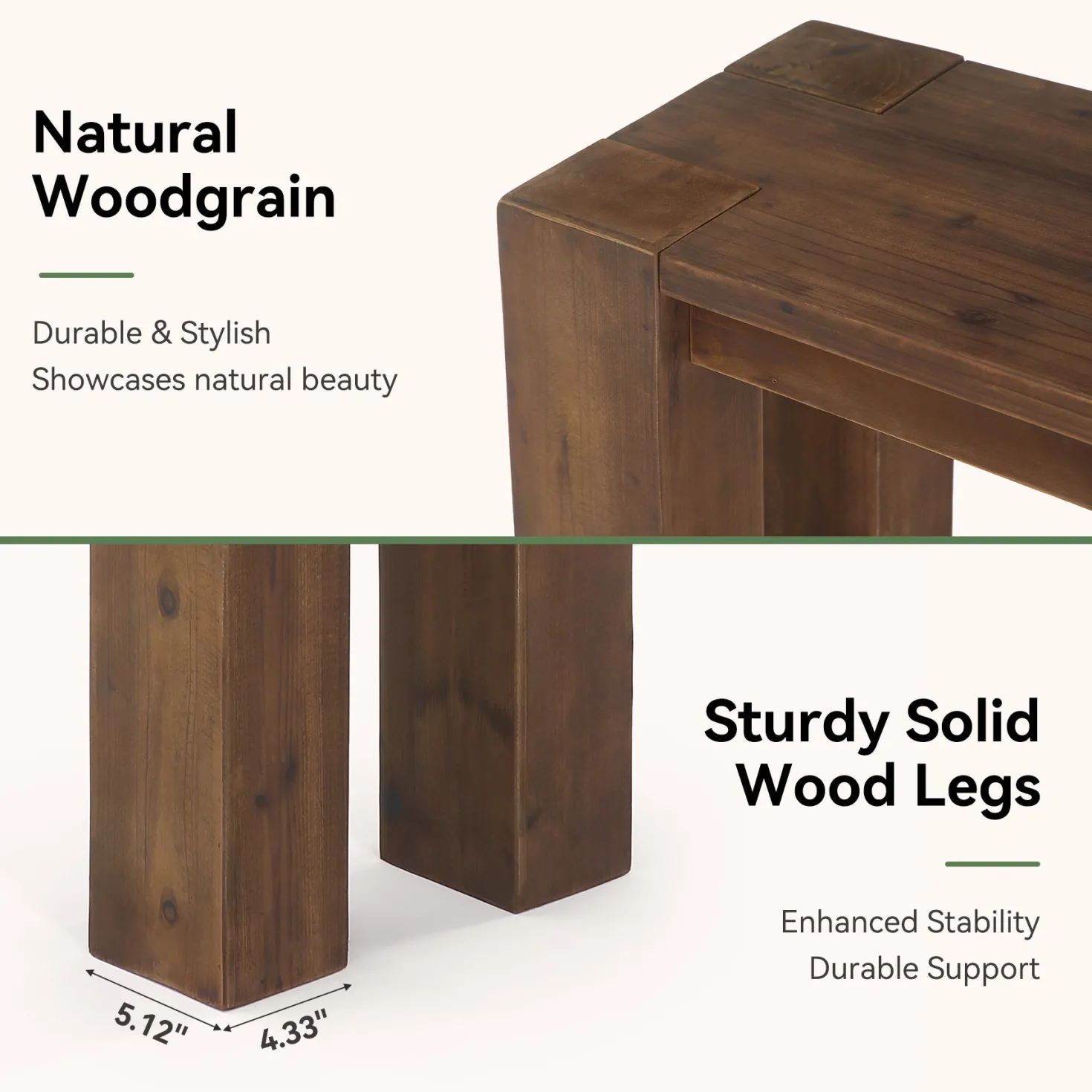 70.9" Console Table, Solid Wood Long Sofa Table for Entryway