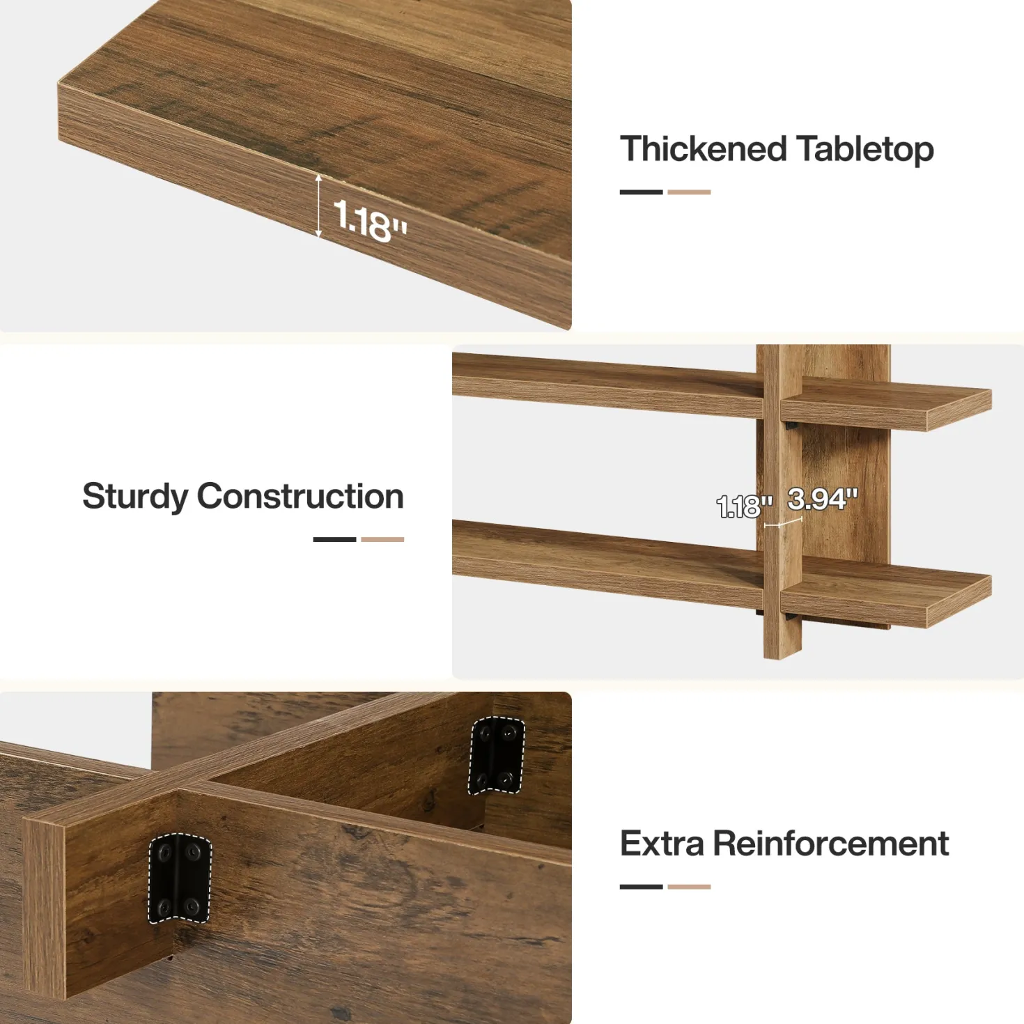 63" Console Table, 3-Tier Narrow Entryway Table Accent Furniture
