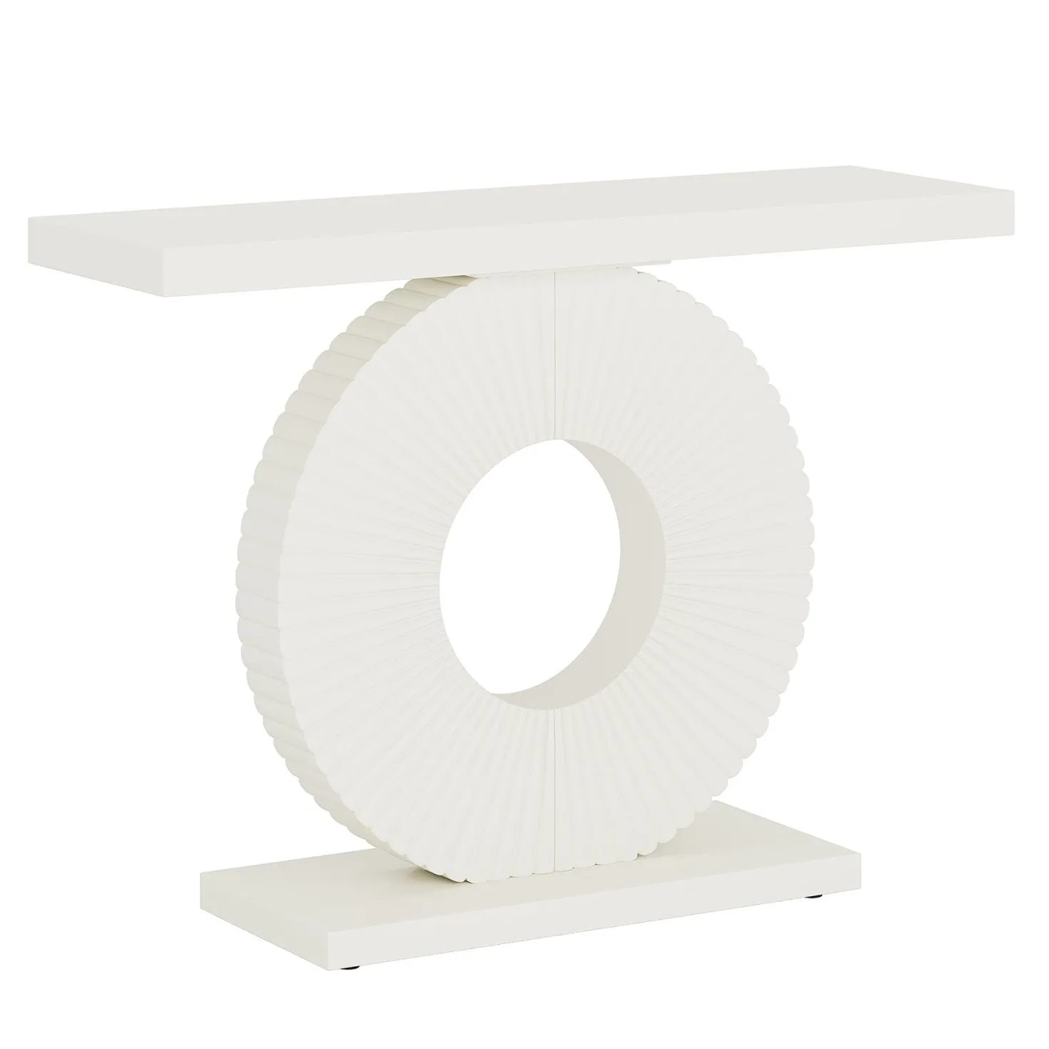 40" Console Table with Geometric Base, Modern Entryway Table Sofa Table