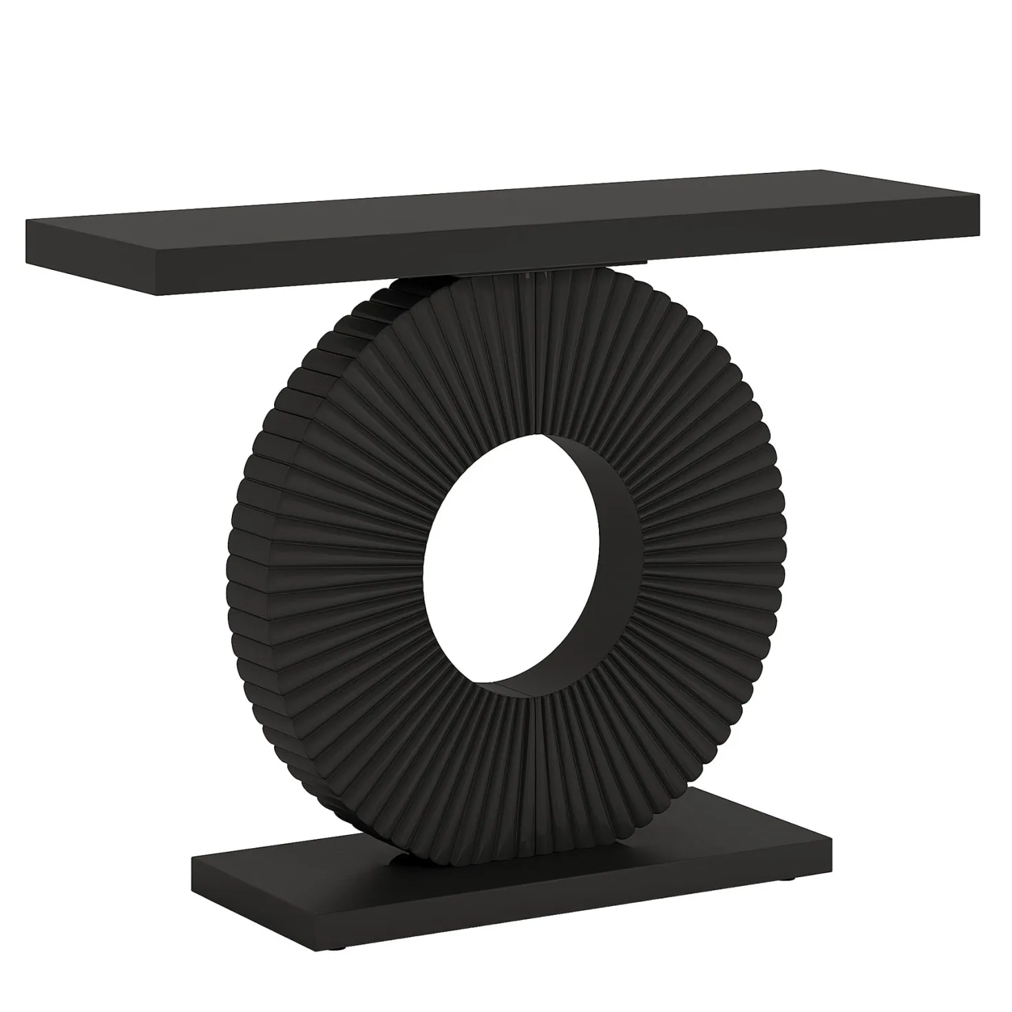 40" Console Table with Geometric Base, Modern Entryway Table Sofa Table