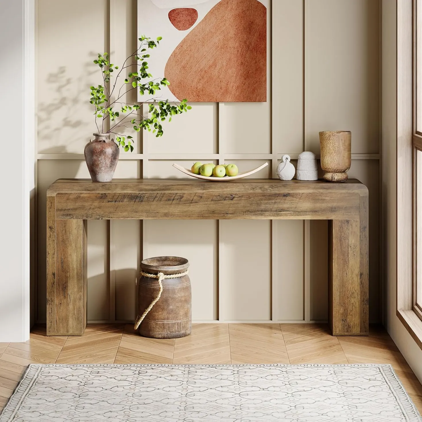 70.9" Console Table, Wooden Sofa Table Entryway Console Foyer Table