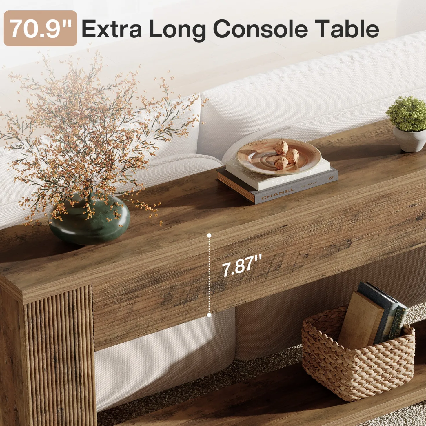70.9" Console Tables, Farmhouse Sofa Table Hallway Table with Sturdy Legs