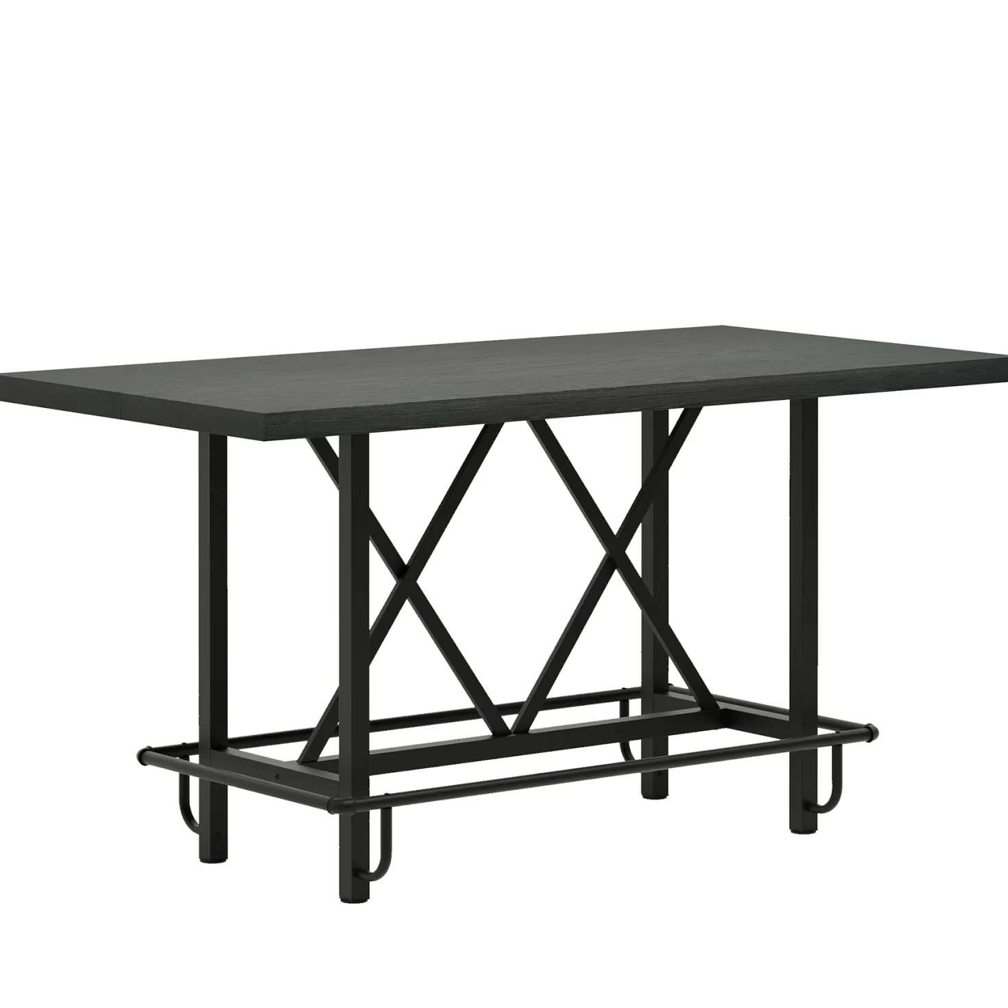 62.99" Counter Height Bar Table, Rectangular Farmhouse Pub Table for Kitchen or Dining Area