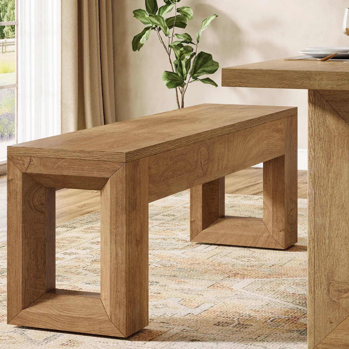 47" Dining Bench, Farmhouse Kitchen Dinner Bench Seat