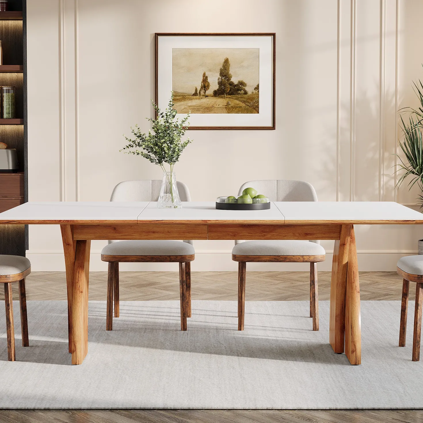 63" Dining Table for 6, Modern Kitchen Table with Heavy Duty Legs for Dining Room