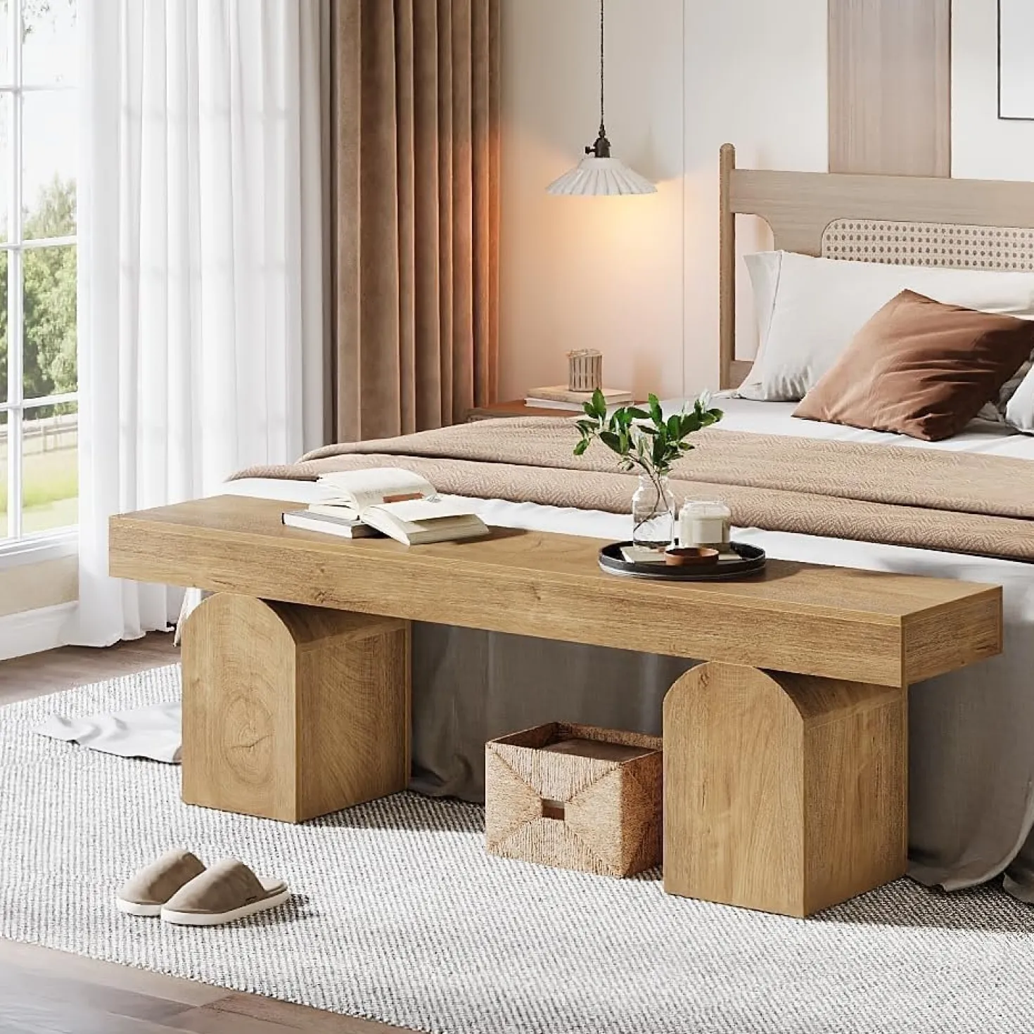 59" End of Bed Bench, Modern Bedroom Bench Window Bench