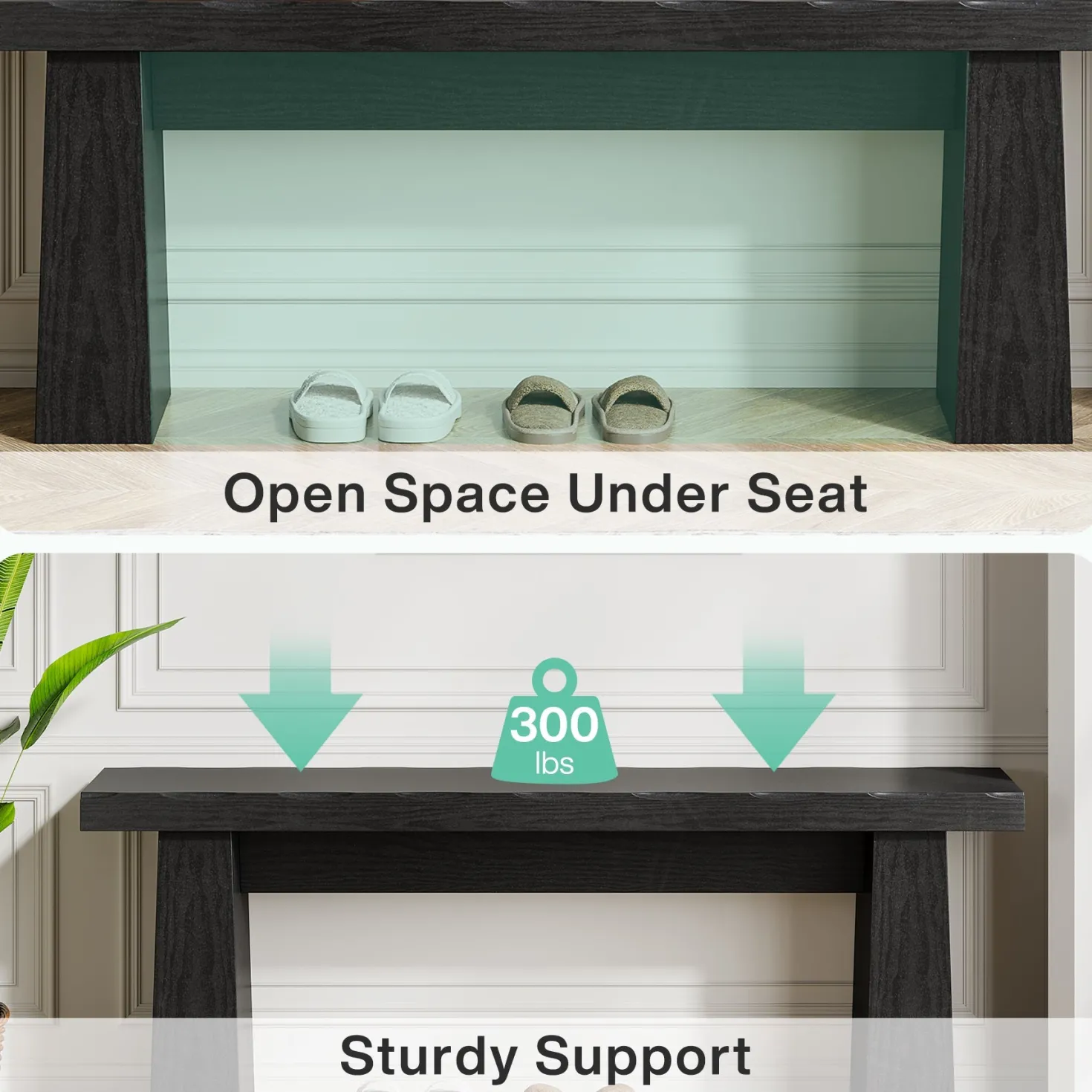 47" Entryway Bench, Wooden Dining Table Bench End of Bed Bench