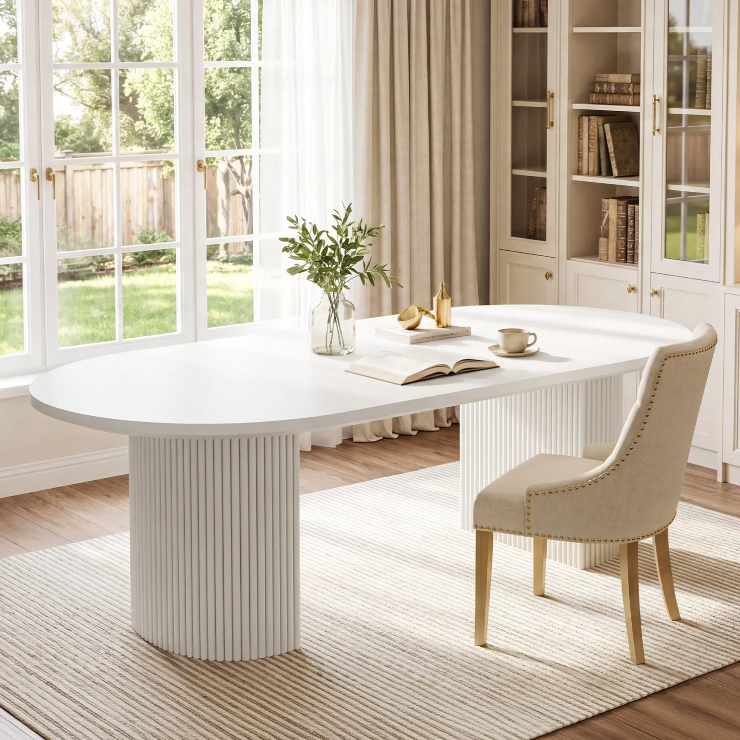 63" Executive Desk, Modern Computer Desk with Sturdy Base for Home Office
