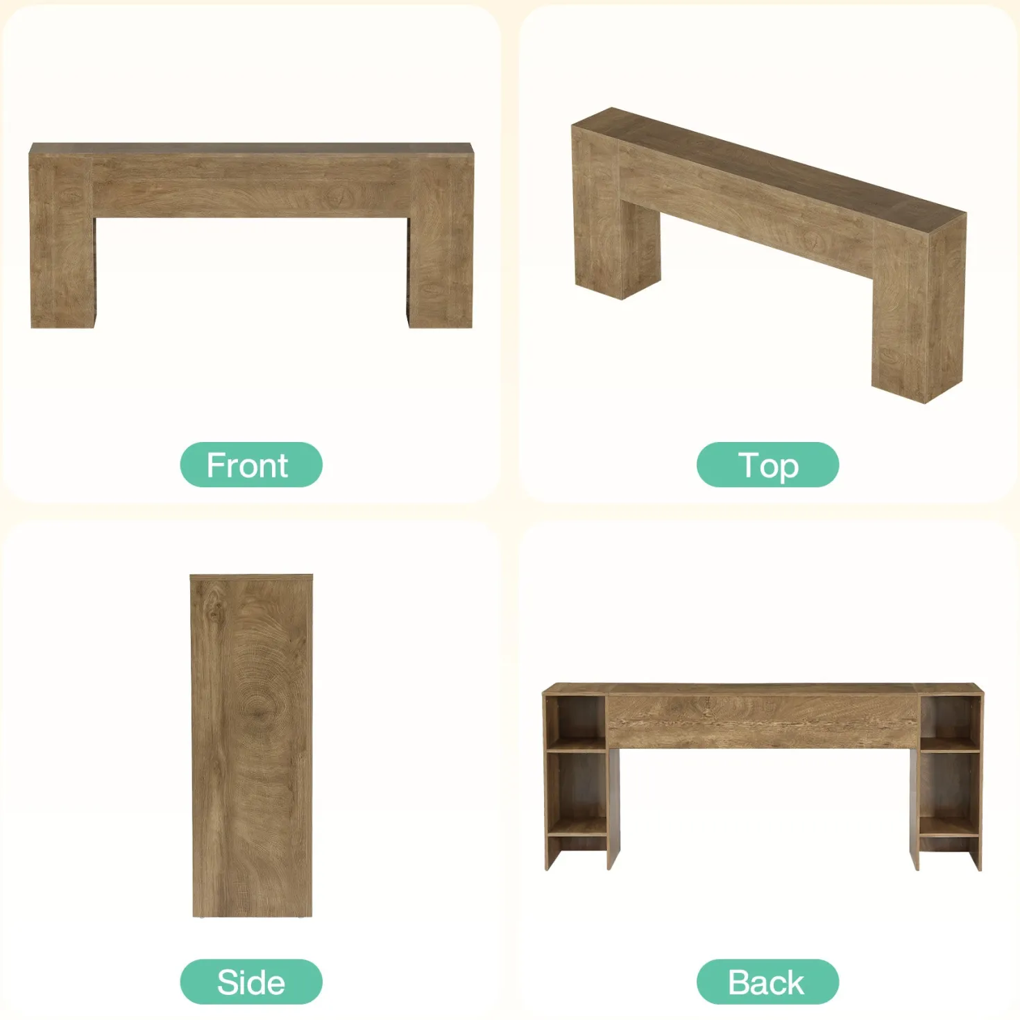 79" Extra Long Console Table, Farmhouse Sofa Table with Double Pedestal Base for Entryway & Living Room