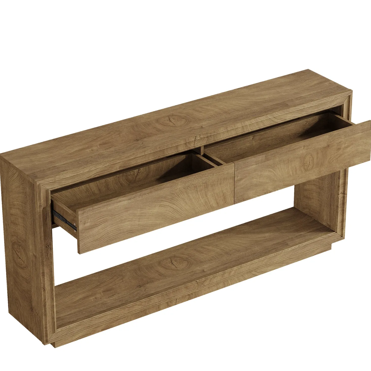 63" Farmhouse Console Table with 2 Drawers and Shelf, Wooden Entryway Sofa Table for Hallway, Foyer, or Behind Couch
