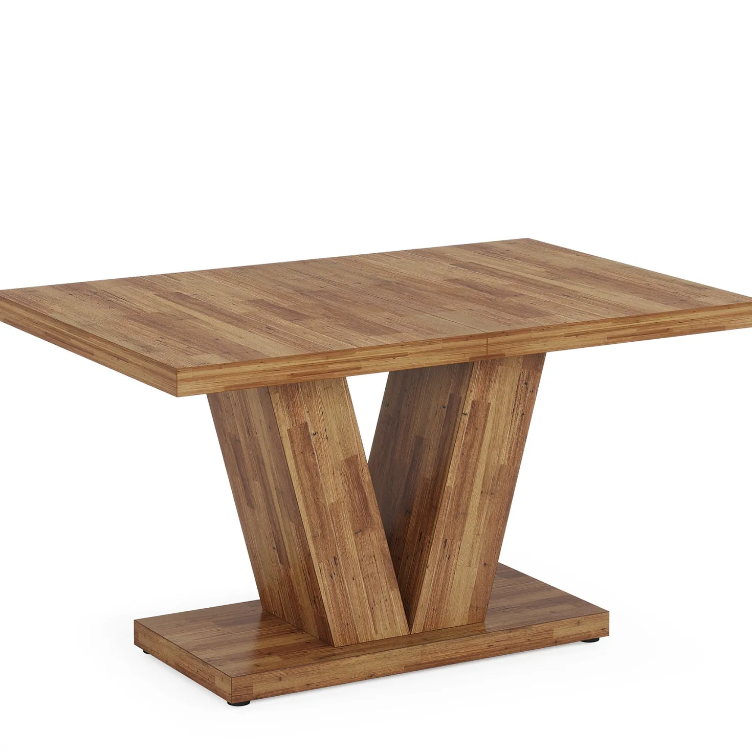 47" Farmhouse Dining Table, Kitchen Dinner Table with Duty Pedestal for 4 People