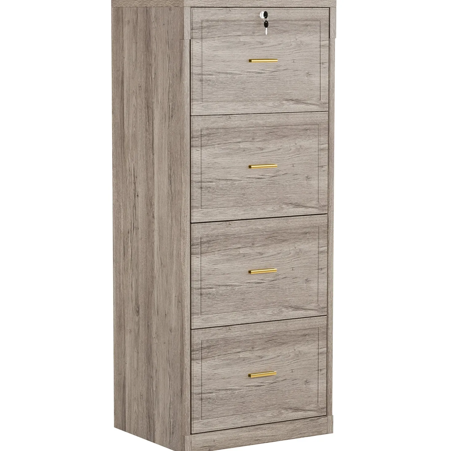 51" File Cabinet, Vertical Filing Cabinet with 4 Storage Drawers