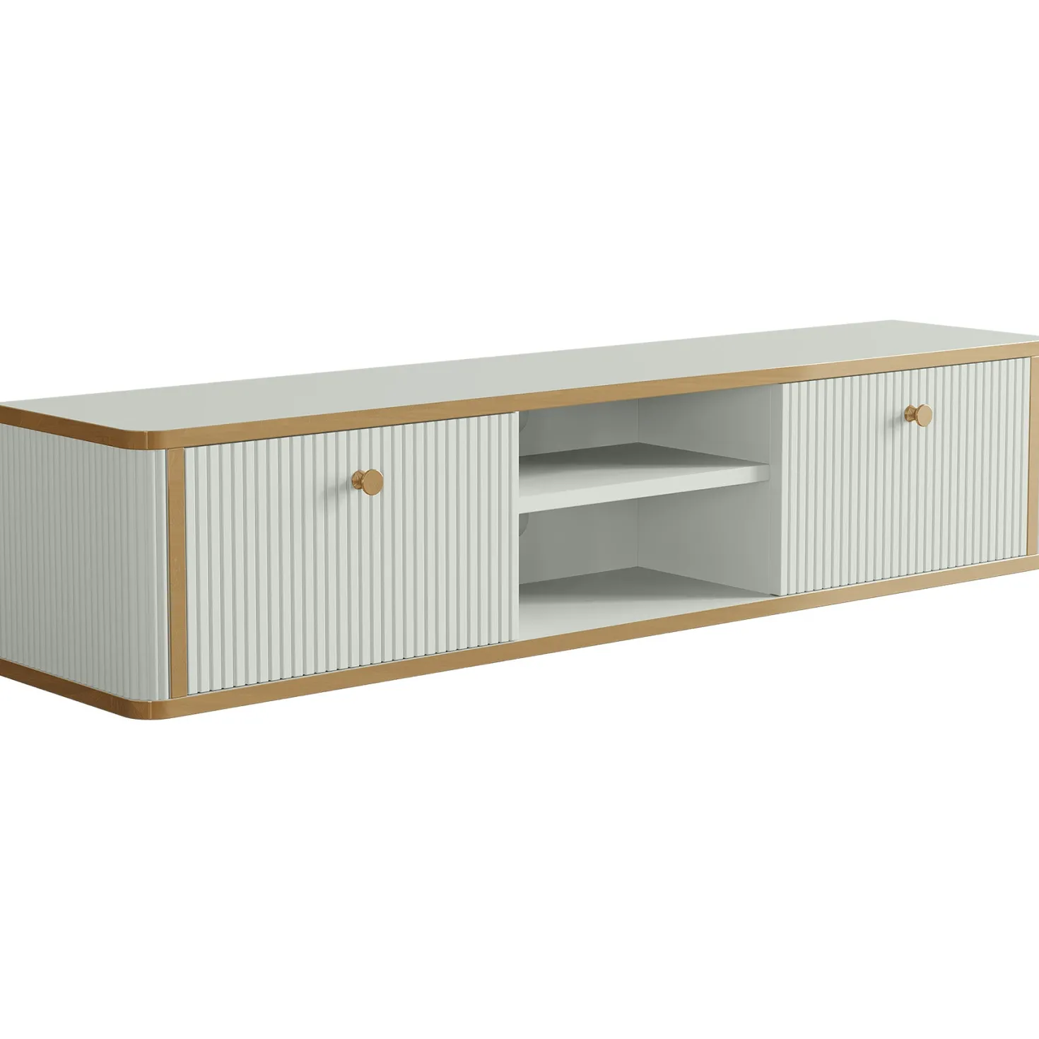 55" Floating TV Stand with 2 Drawers, Wall Mounted Entertainment Center for Living Room