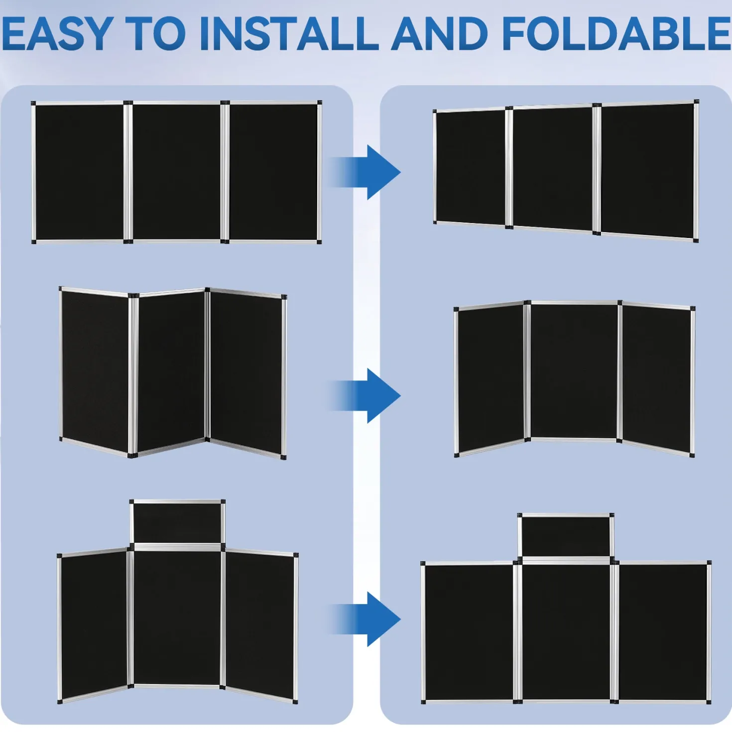 70.8" Folding Presentation Board, 3+1 Panel Trade Portable Panel Display