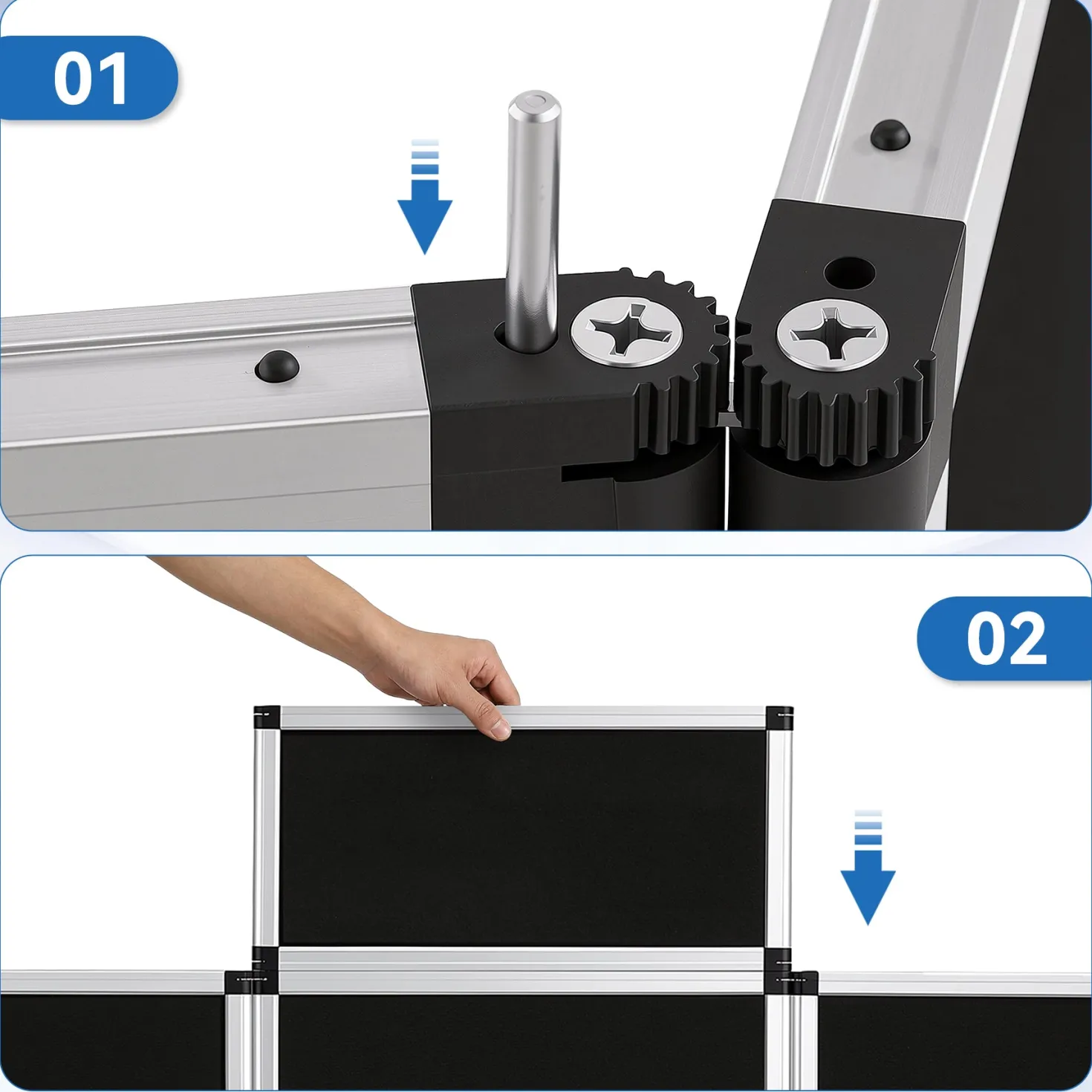 70.8" Folding Presentation Board, 3+1 Panel Trade Portable Panel Display