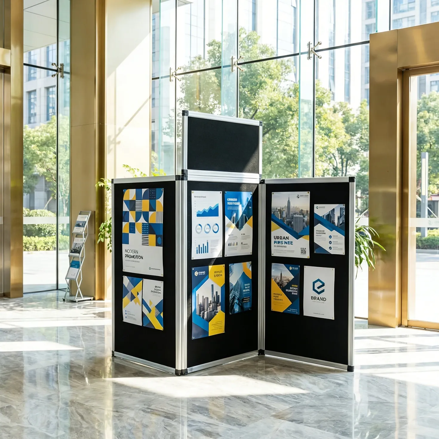 70.8" Folding Presentation Board, 3+1 Panel Trade Portable Panel Display