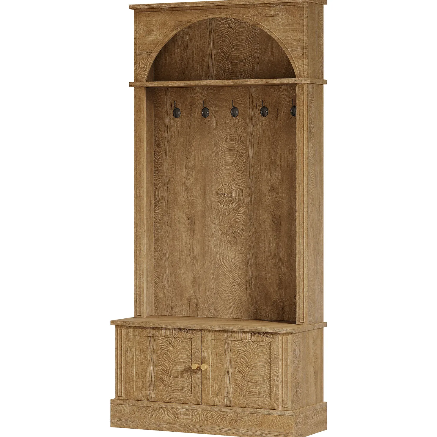 70.8" Hall Tree, 4-in-1 Entryway Coat Rack Shoe Storage with 5 Double Hooks
