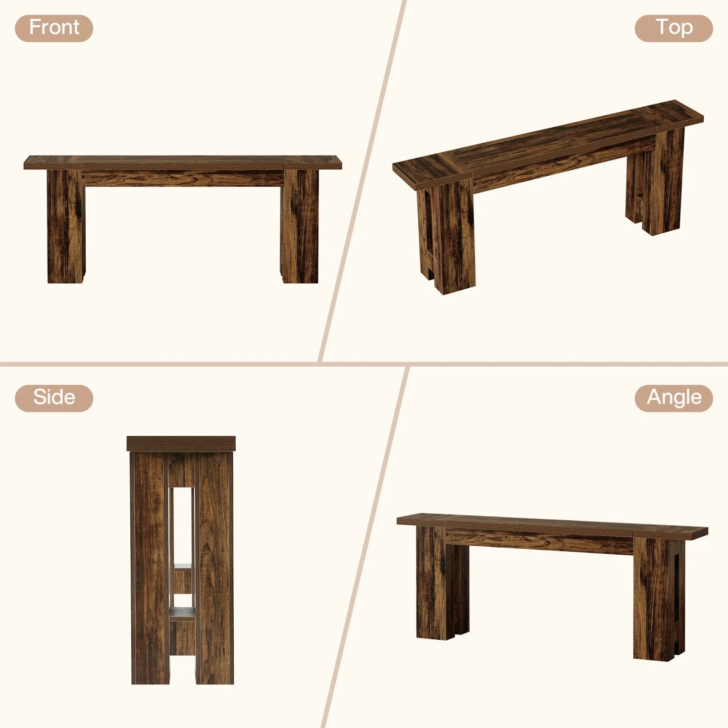 86.6" Long Console Table, Farmhouse Entryway Sofa Table Behind Couch for Hallway