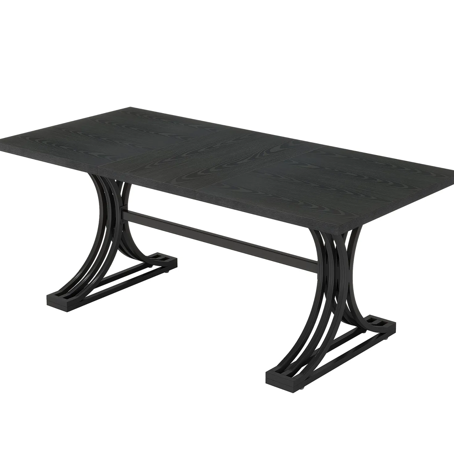 63" Modern Executive Computer Desk with Faux Marble Tabletop