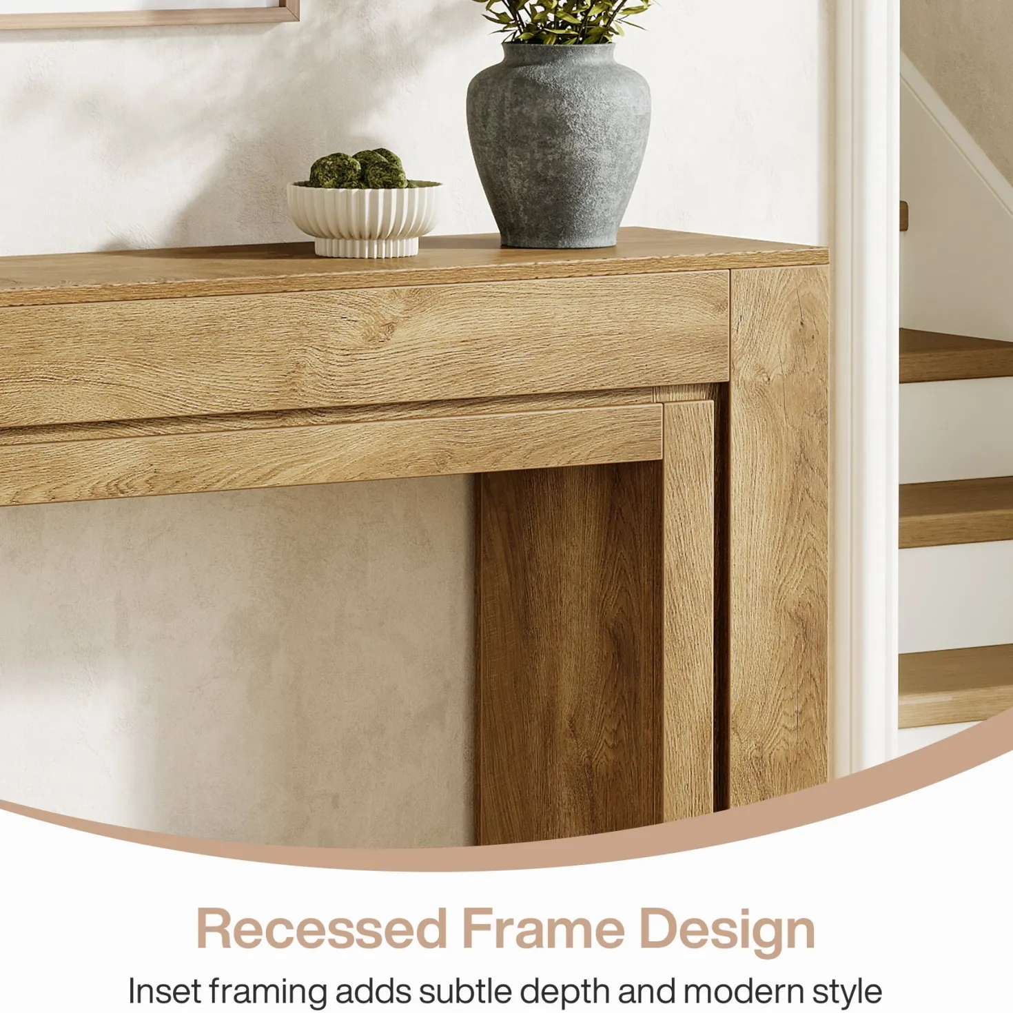 41" Modern Farmhouse Console Table, Entryway Sofa Table with Double Base for Hallway, Living Room, or Entrance