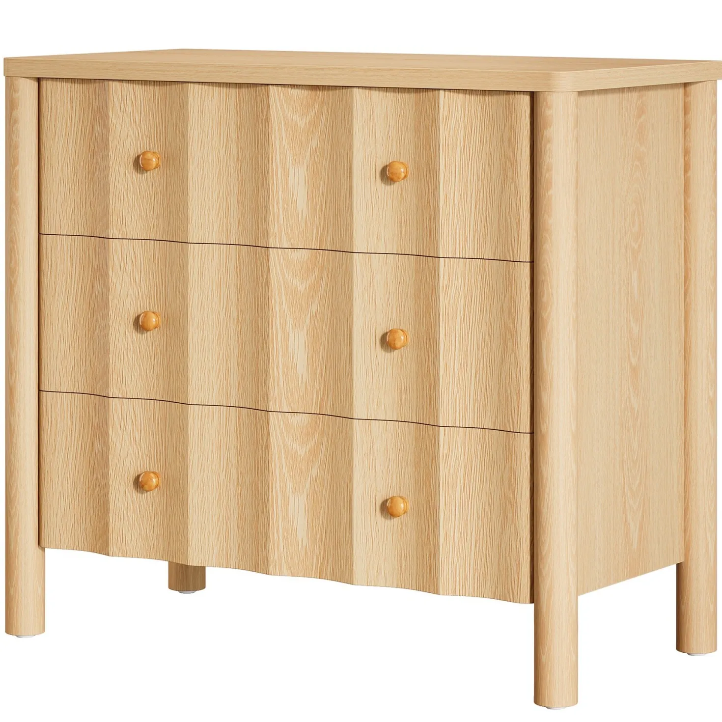31.5" Nightstand, Modern Oversized Bedside Table with 3 Drawers