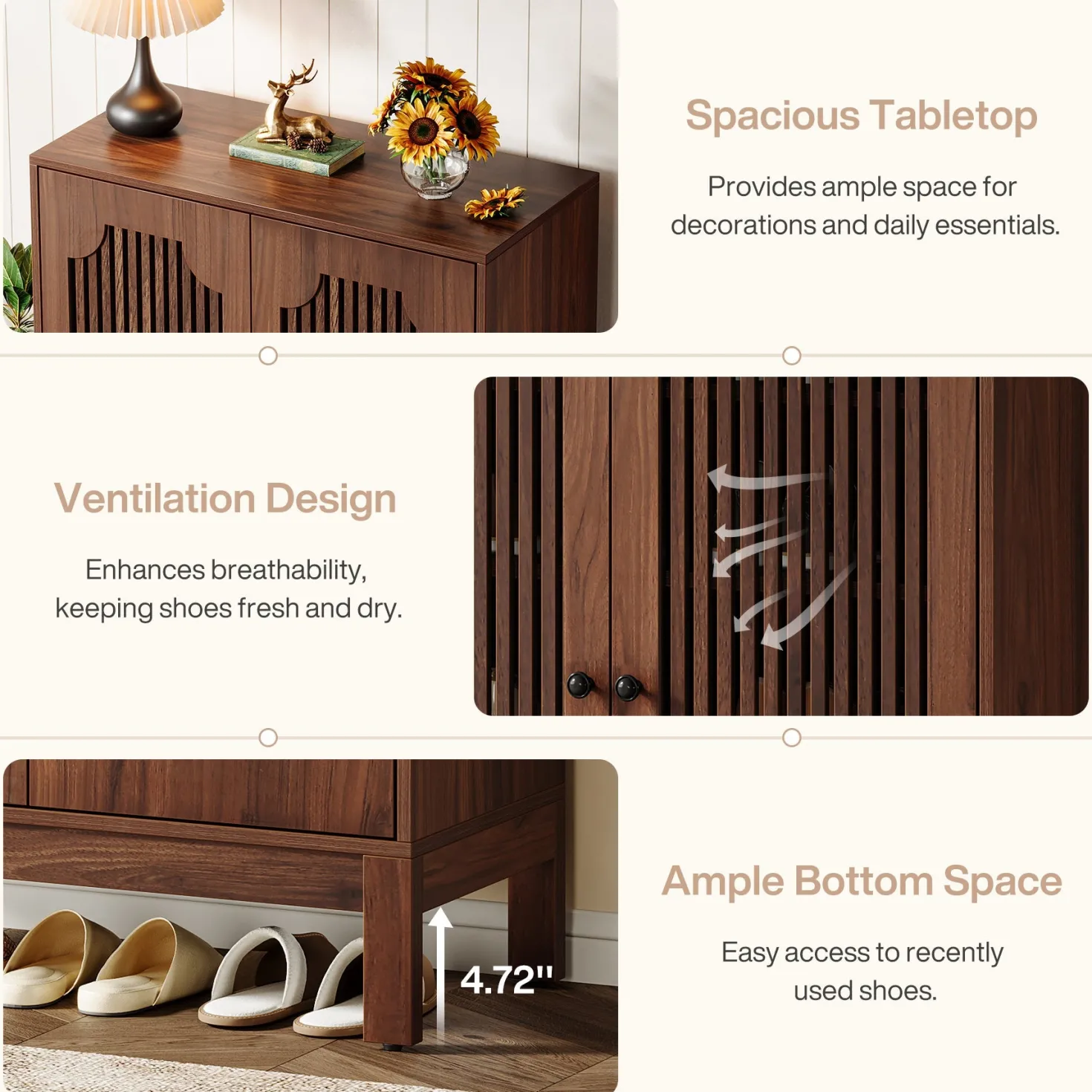 20 Pairs Shoe Cabinet, 6-Tier Shoe Storage Organizer with Adjustable Shelves