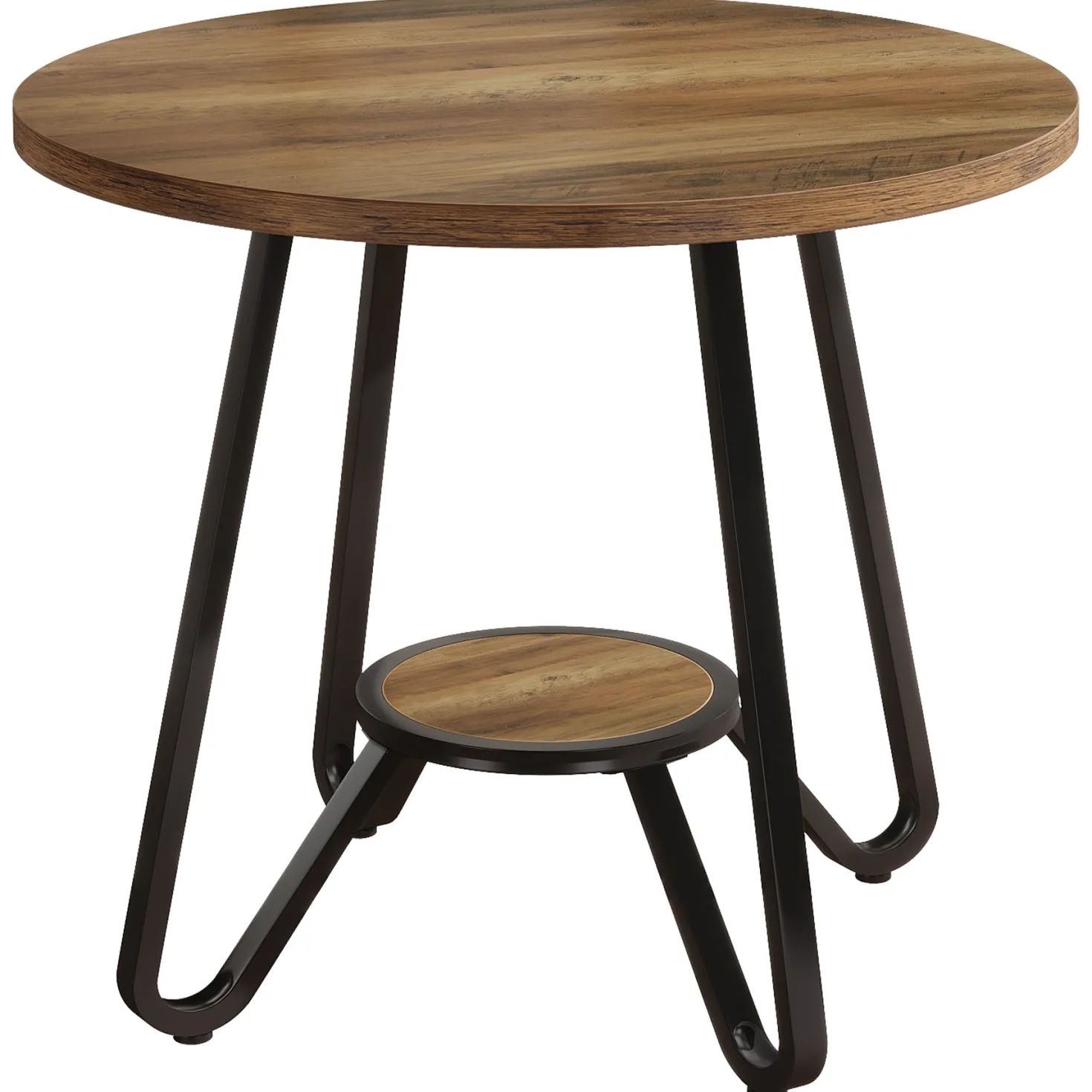 31.5" Round Dining Table, Small Kitchen Table with Open Shelves for 2