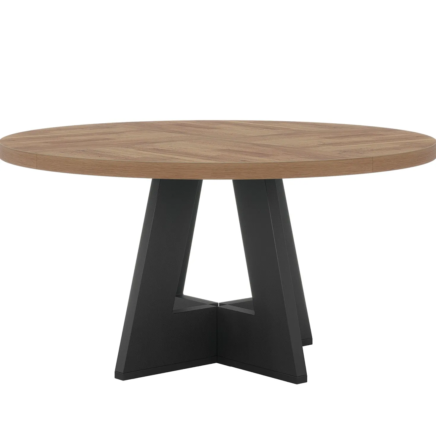 47" Round Farmhouse Dining Table for 4 People, Rustic Dining Room Table