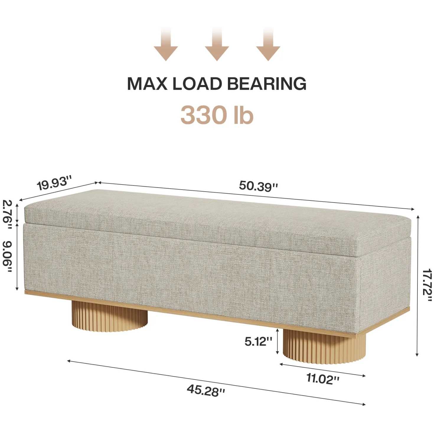 50.4" Shoe Bench, Upholstered Entryway Bench with Flip Up Storage