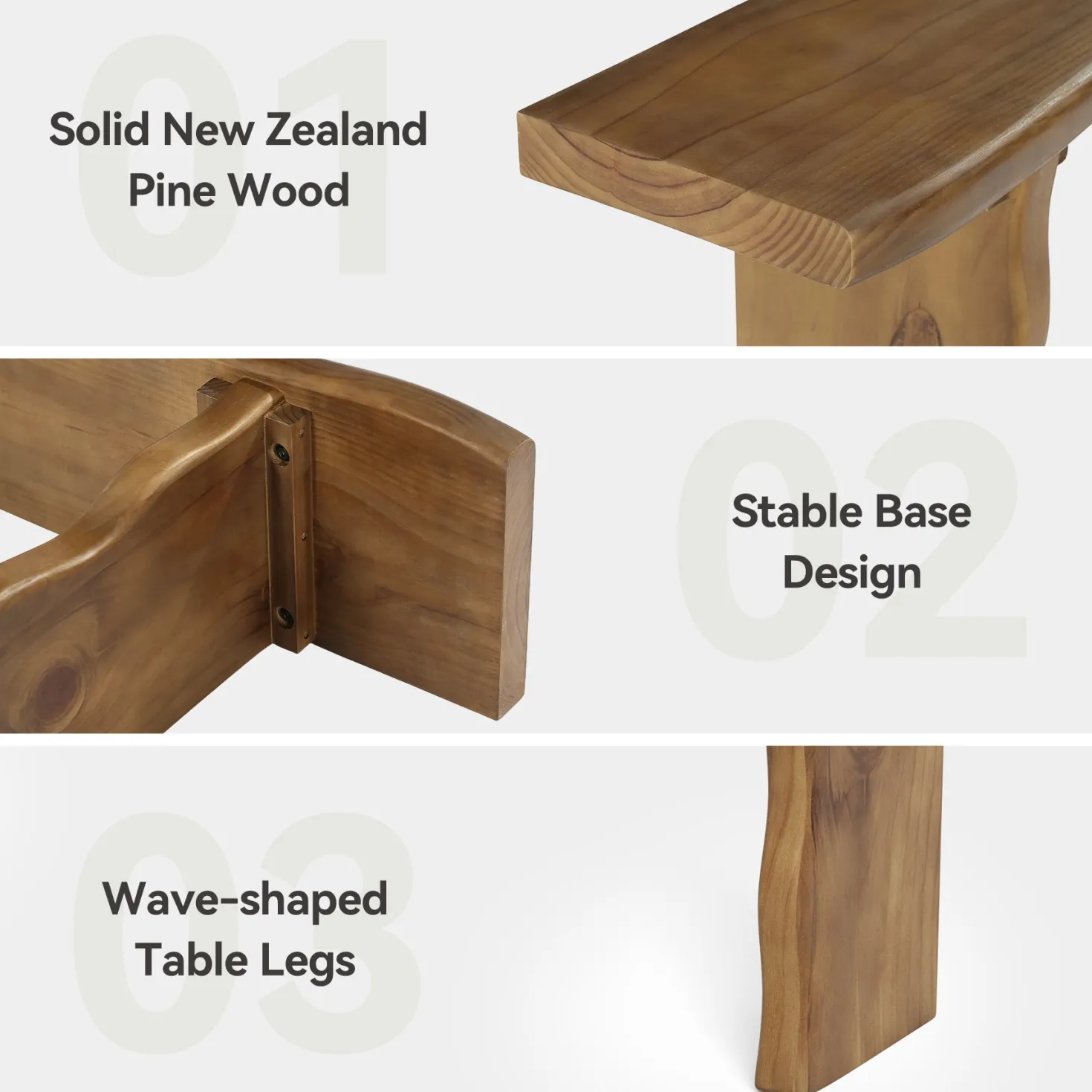 63" Solid Wood Console Table, Farmhouse Narrow Sofa & Entryway Table for Behind Couch or Hallway