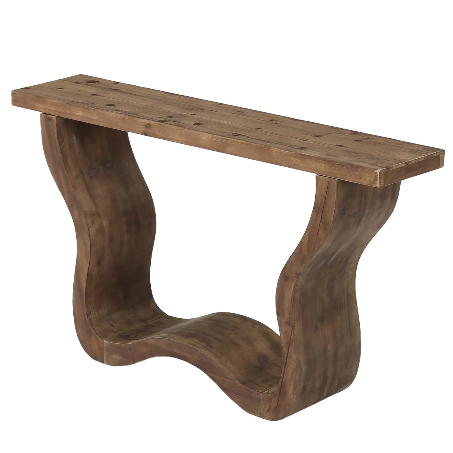 55" Solid Wood Farmhouse Console Table, Artistic Entryway Sofa Table for Hallway & Living Room