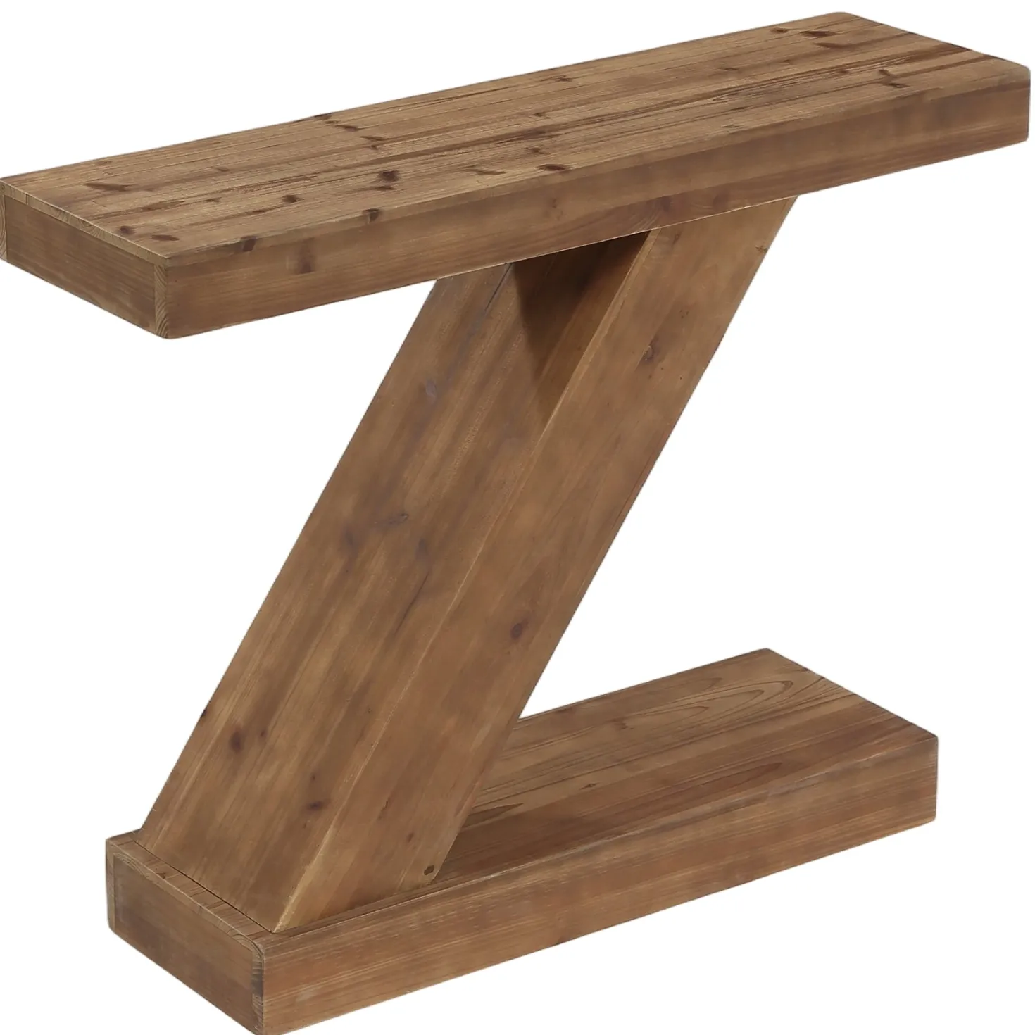 41.3” Solid Wood Z-Shape Console Table, Modern Narrow Entryway Sofa Table for Living Room or Hallway