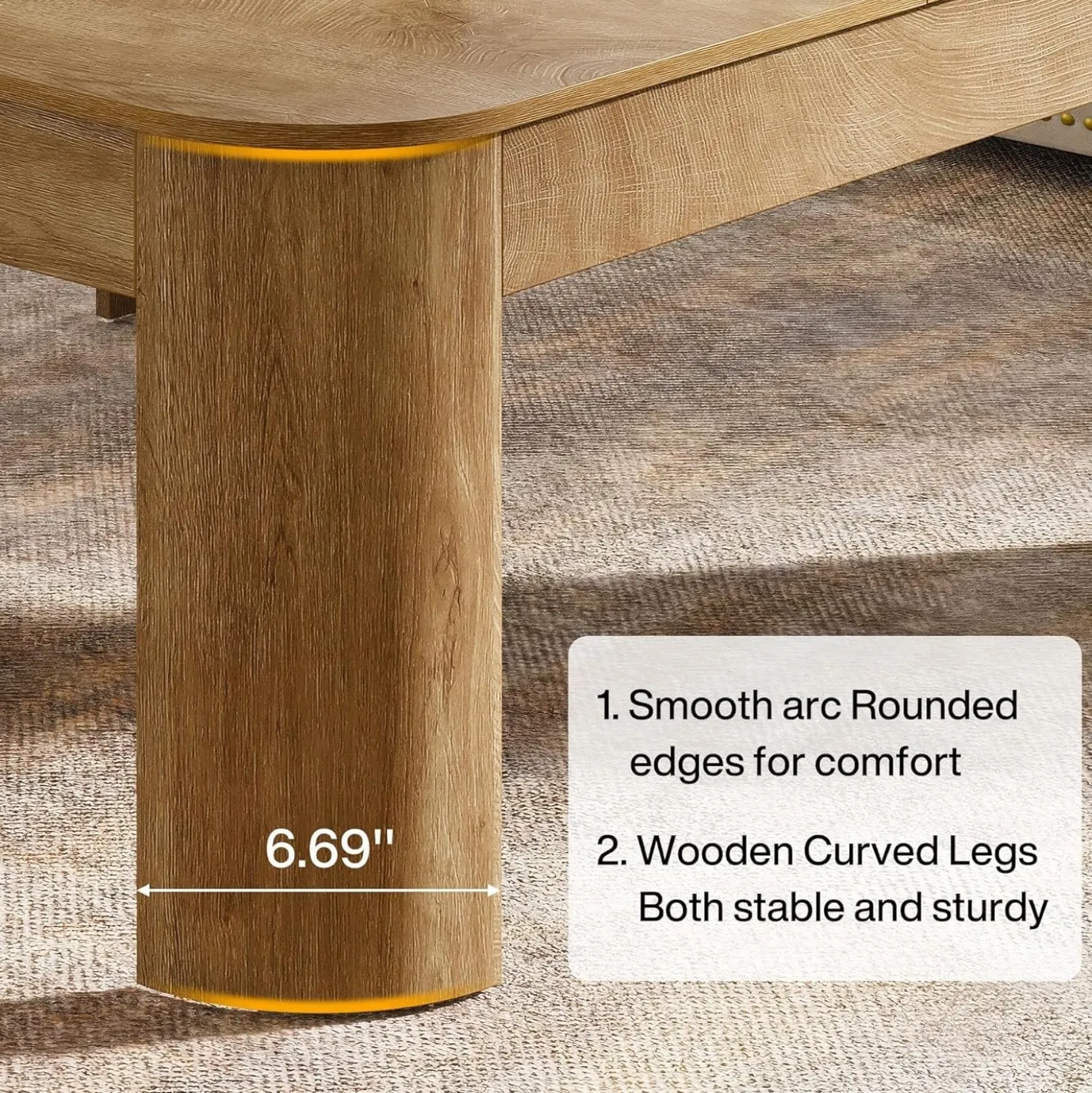 39.3" Square Coffee Table, Farmhouse Center Table Cocktail Tea Accent Table