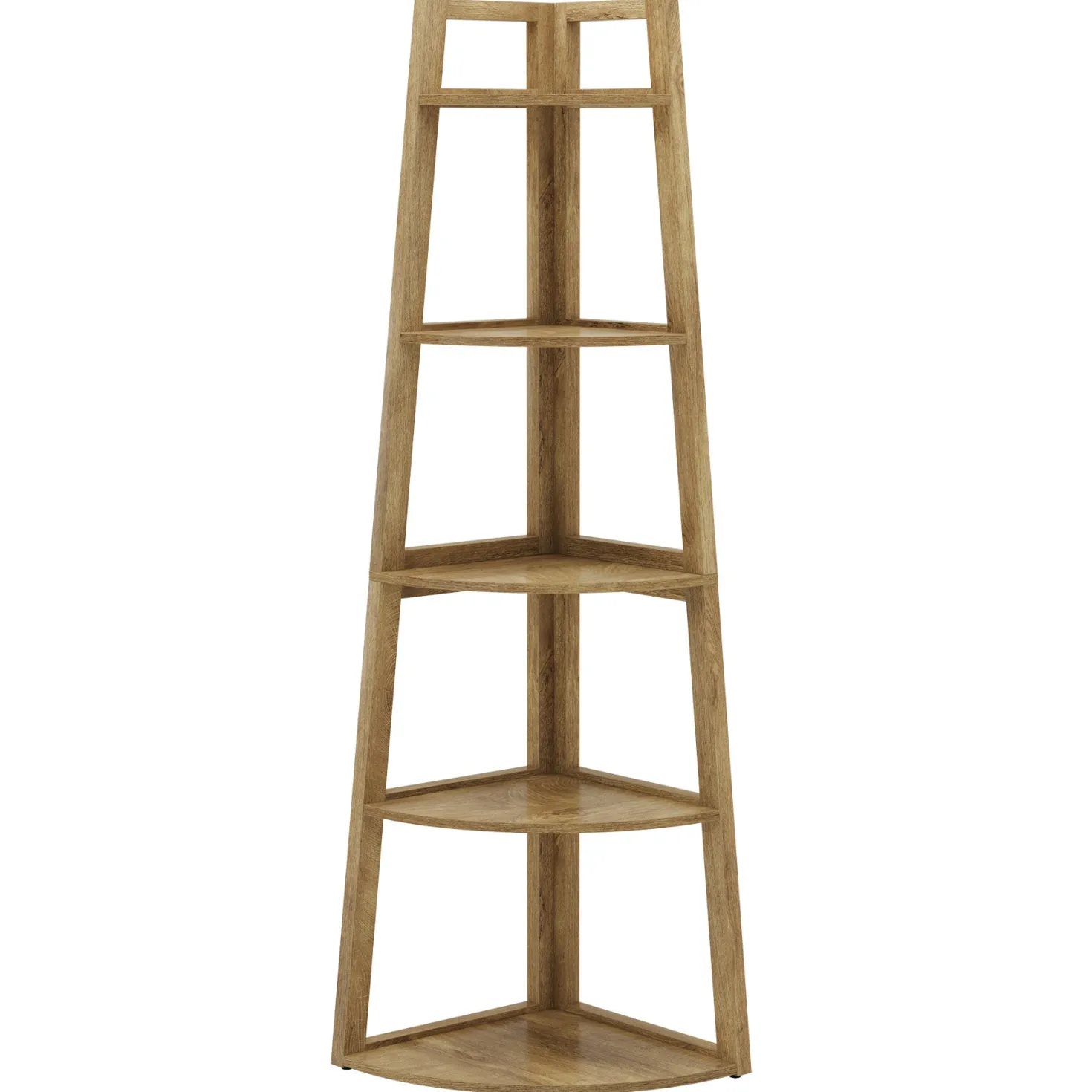 70" Tall Corner Bookshelf, 5 Tier Modern Corner Bookcase Ladder Shelf Plant Stand
