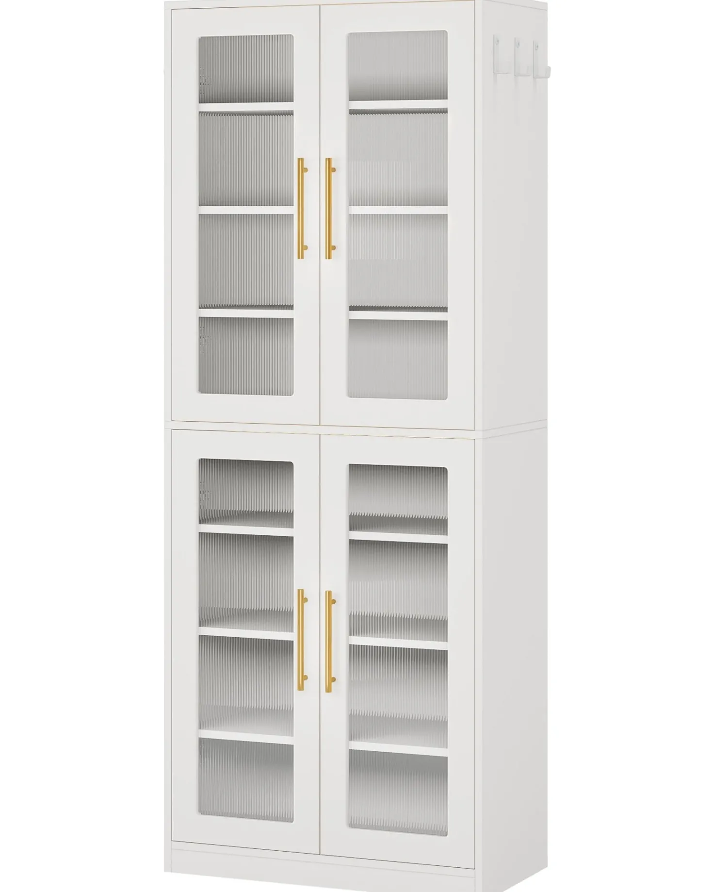 66.9" Tall Shoe Storage Cabinet, 8-Tier Entryway Shoe Organizer Rack with Acrylic Doors and LED Lights