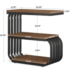 3 Tier End Table, Vintage Side or Bedside Stand for Living Room