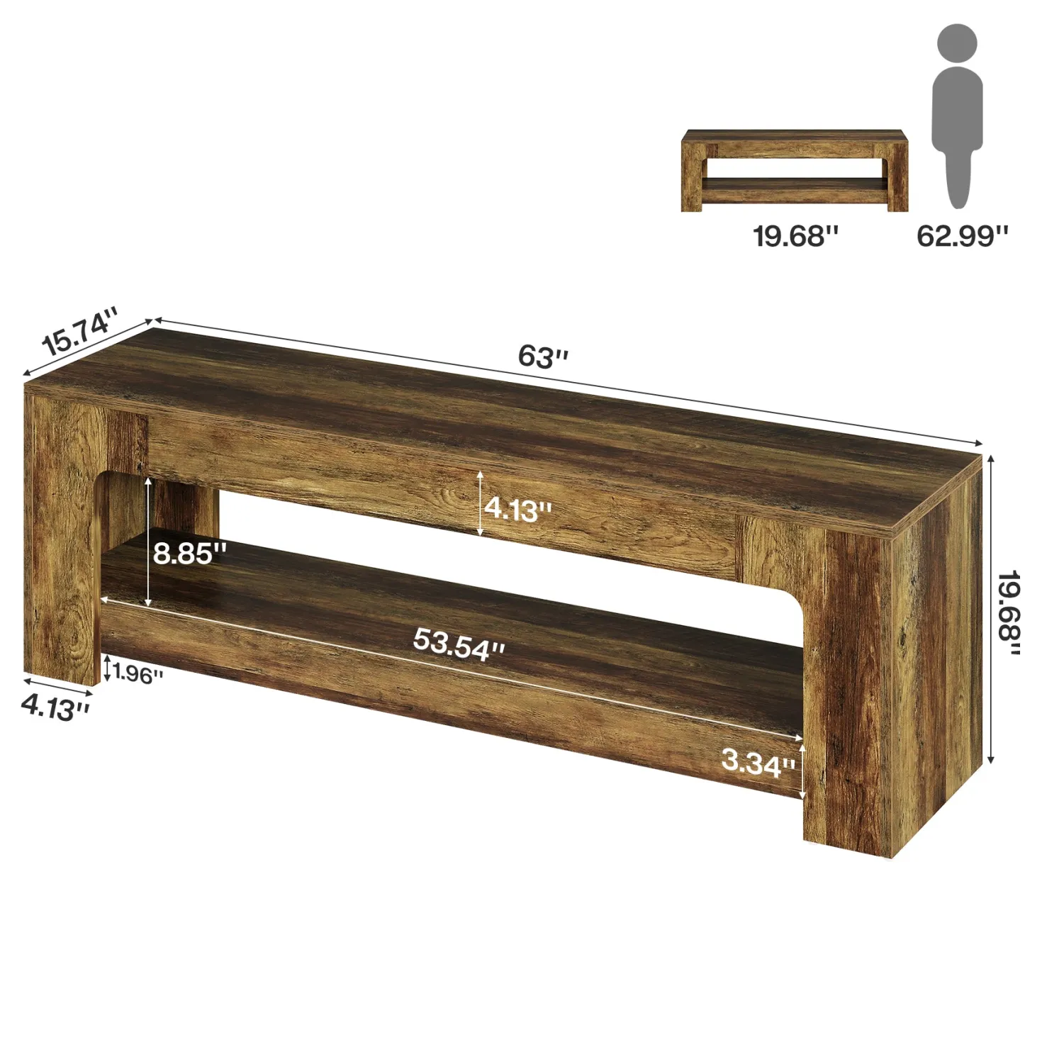 63" TV Stand, Entertainment Center Television Console for up to 75-Inch TVs