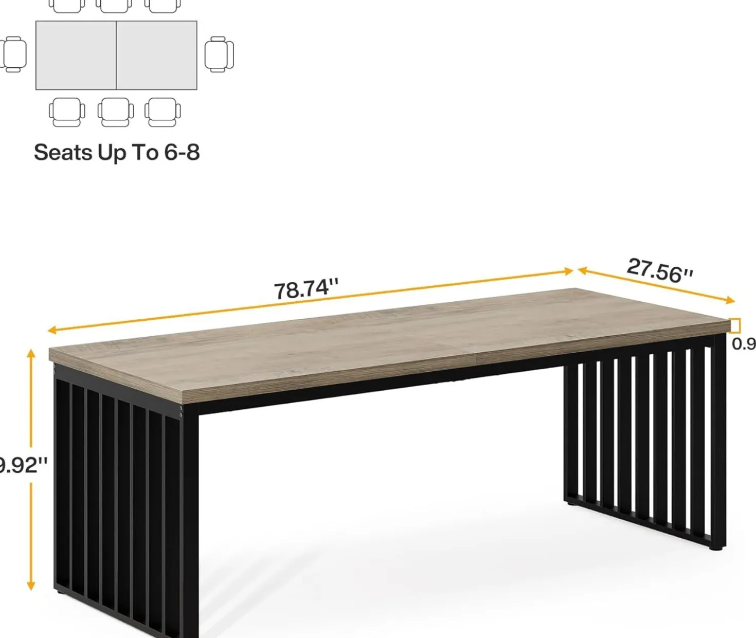 78.74" Two Person Desk, Long Executive Desk Double Computer Desk