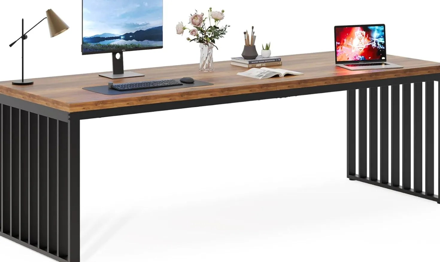 78.74" Two Person Desk, Long Executive Desk Double Computer Desk