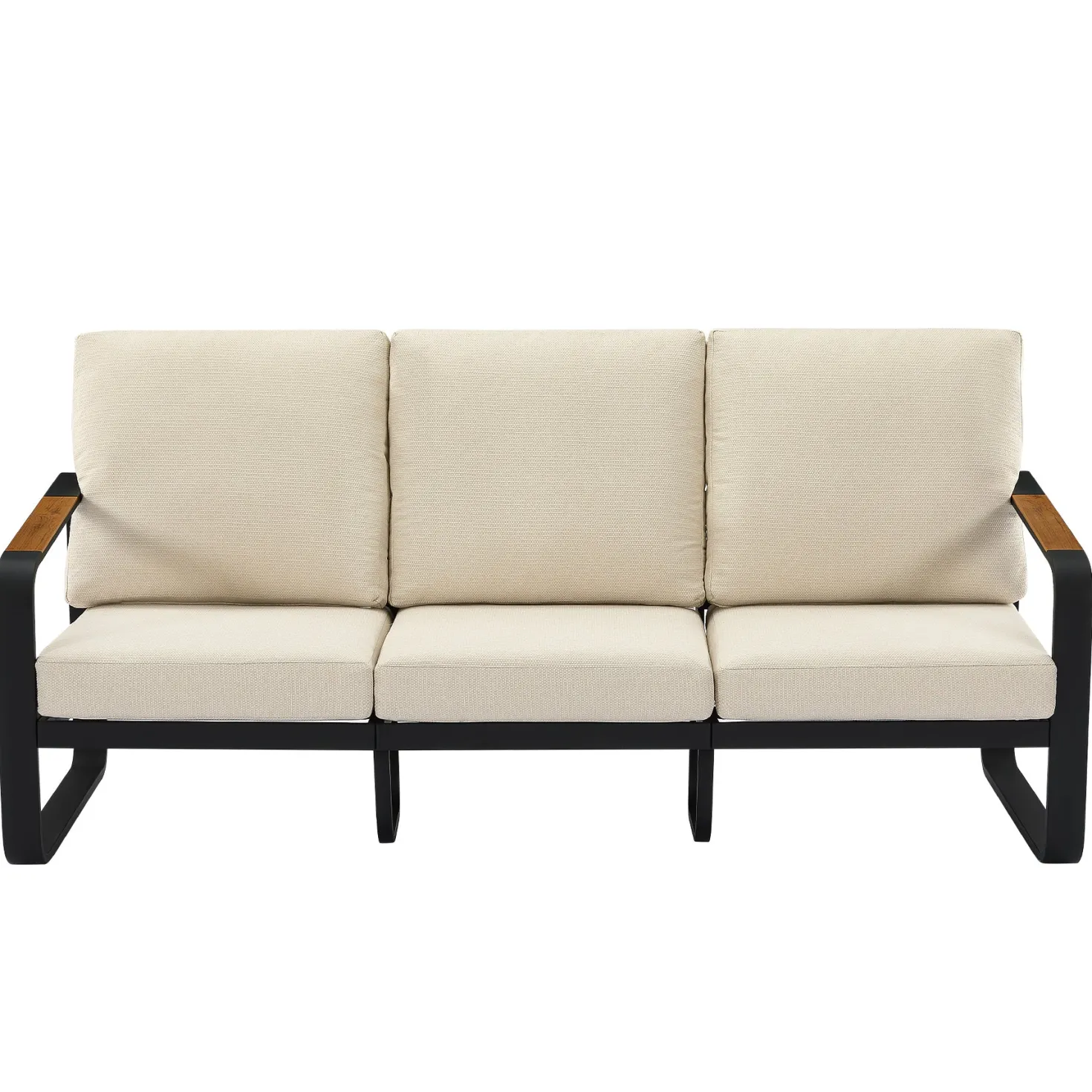 78.7" Wide Outdoor Bench, 3-Person Patio Sofa with Removable Cushions